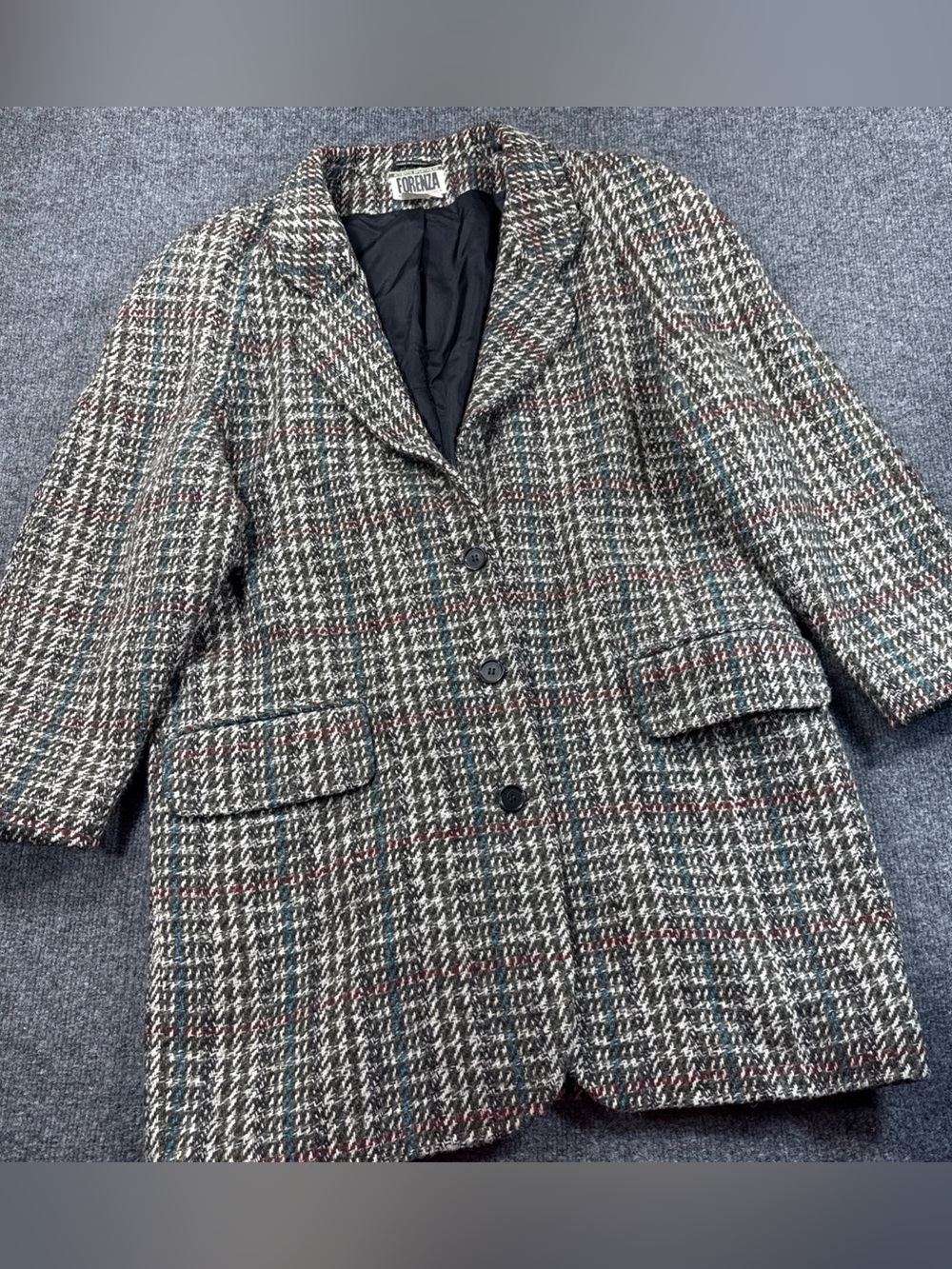 Vintage Forenza Tweed Winter Mid-length Lined Coat Woman’s Size Medium